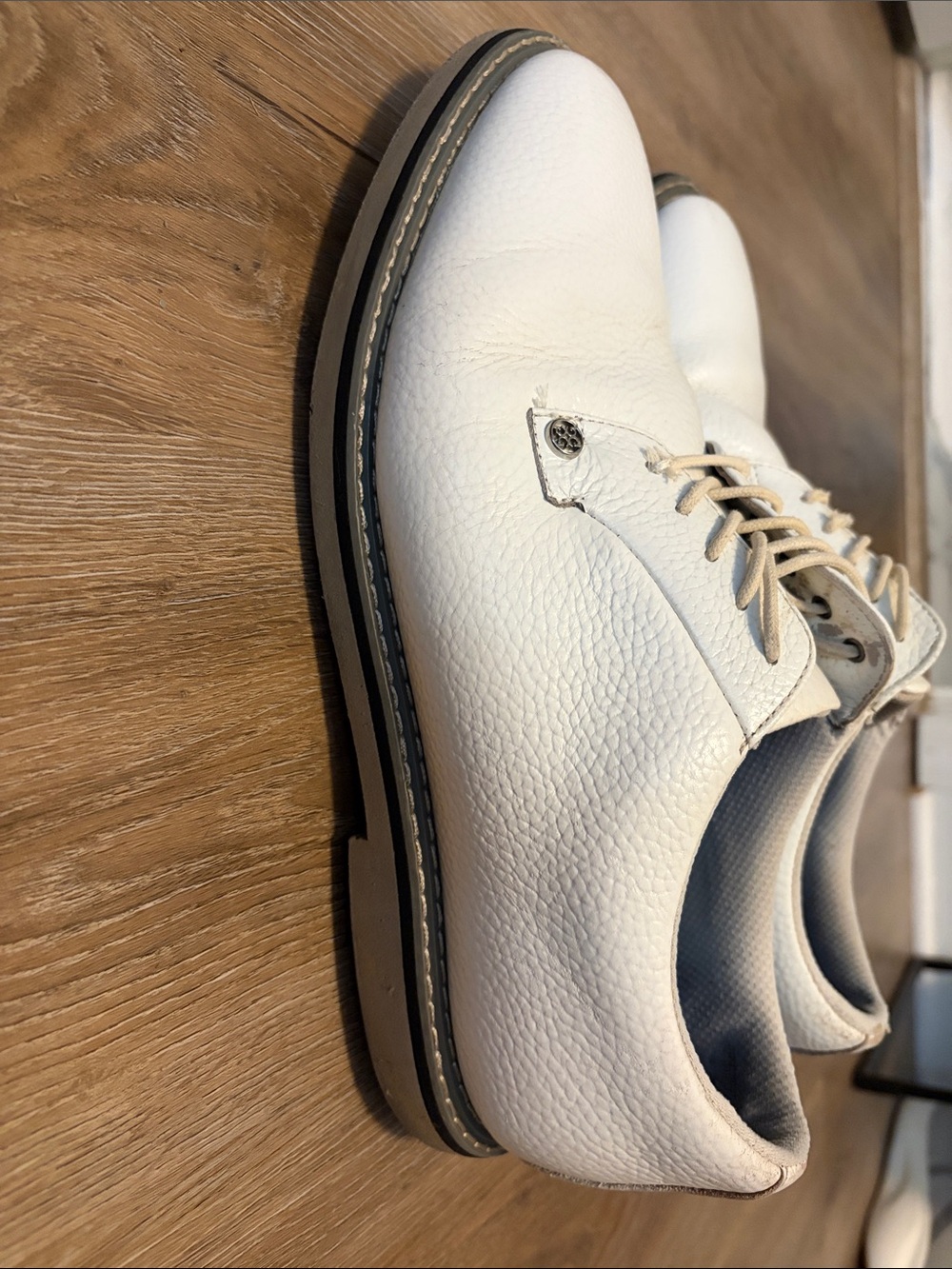 G/Fore Men's White Lace-Up Golf Shoes